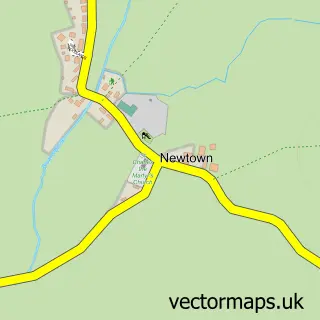 Street map sample of Newtown, Shropshire