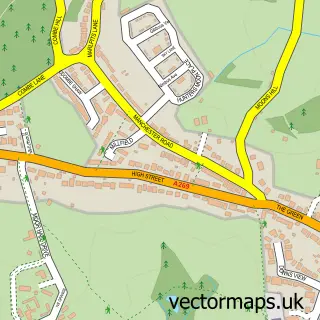 Street map sample of Ninfield, East Sussex