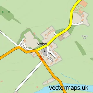 Street map sample of Nisbet, Roxburgh, Ettrick and Lauderdale