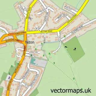 Street map sample of Niton, Isle of Wight