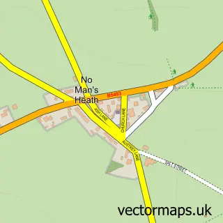 Street map sample of No Man's Heath, Warwickshire
