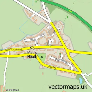 Street map sample of No Man's Heath, Cheshire