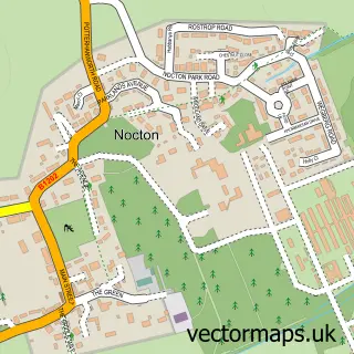 Street map sample of Nocton, Lincolnshire