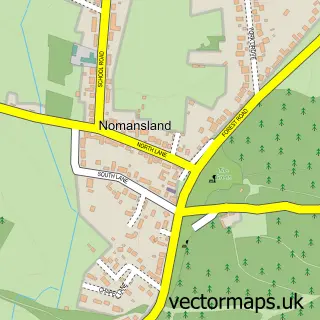 Street map sample of Nomansland, Wiltshire