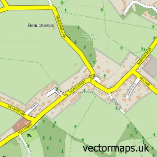 Street map sample of Nonington, Kent