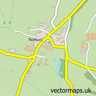 Street map sample of Norbury, Shropshire