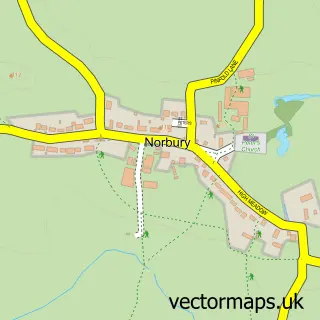 Street map sample of Norbury, Staffordshire