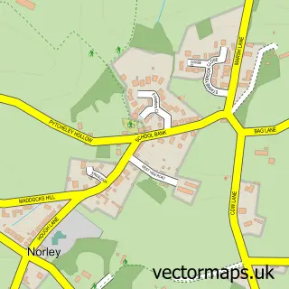 Street map sample of Norley, Cheshire