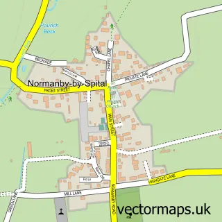 Street map sample of Normanby-by-Spital, Lincolnshire