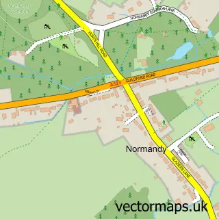 Street map sample of Normandy, Surrey
