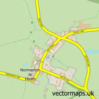 Street map sample of Normanton le Heath, Leicestershire