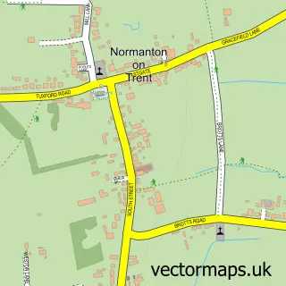 Street map sample of Normanton on Trent, Nottinghamshire