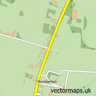 Street map sample of Normanton, Leicestershire
