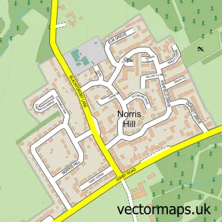 Street map sample of Norris Hill, Leicestershire