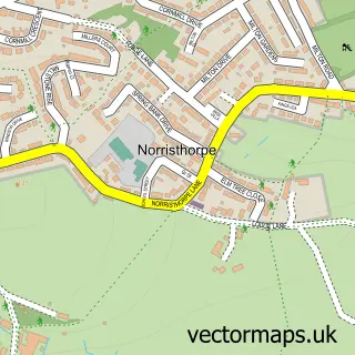 Street map sample of Norristhorpe, West Yorkshire