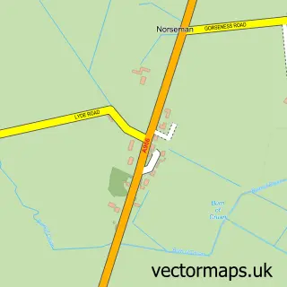 Street map sample of Norseman Village, Orkney