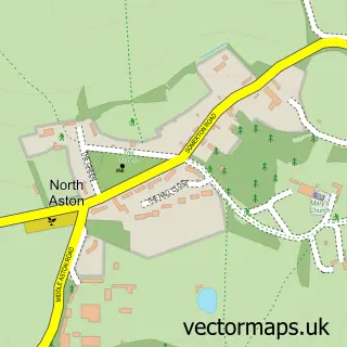 Street map sample of North Aston, Oxfordshire