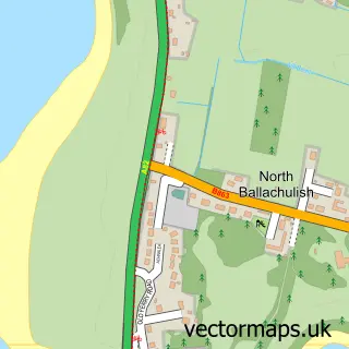 Street map sample of North Ballachulish, Inverness