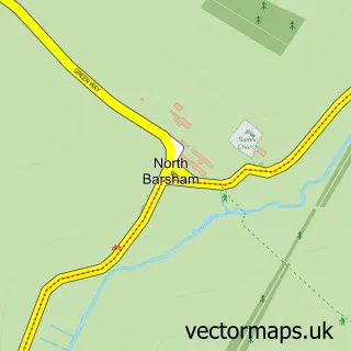 Street map sample of North Barsham, Norfolk