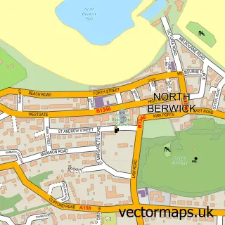 Street map sample of North Berwick, East Lothian