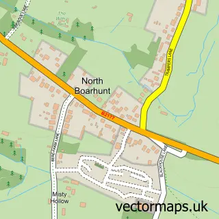 Street map sample of North Boarhunt, Hampshire