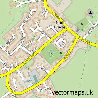 Street map sample of North Bradley, Wiltshire