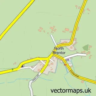 Street map sample of North Brentor, Devon