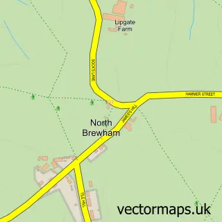 Street map sample of North Brewham, Somerset