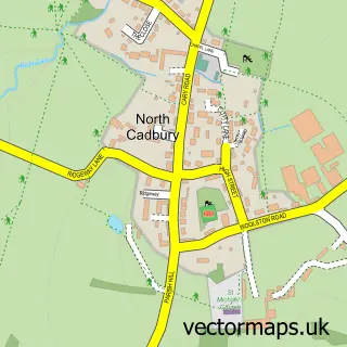 Street map sample of North Cadbury, Somerset