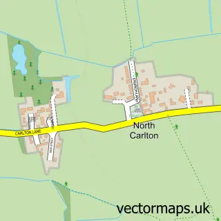 Street map sample of North Carlton, Lincolnshire