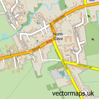 Street map sample of North Cave, East Riding of Yorkshire