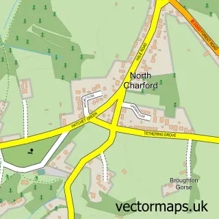 Street map sample of North Charford, Hampshire