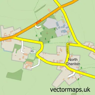 Street map sample of North Cheriton, Somerset