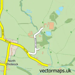 Street map sample of North Chideock, Dorset