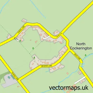 Street map sample of North Cockerington, Lincolnshire