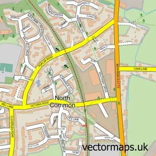 Street map sample of North Common, Gloucestershire