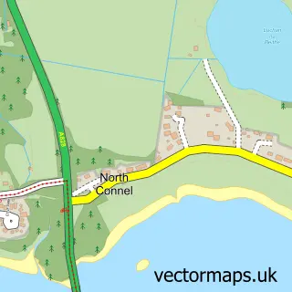 Street map sample of North Connel, Argyll and Bute