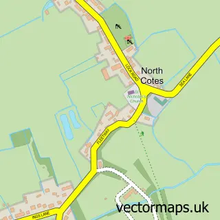 Street map sample of North Cotes, Lincolnshire
