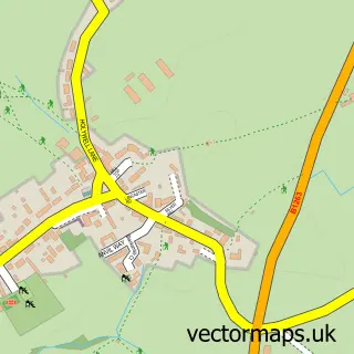 Street map sample of North Cowton, North Yorkshire