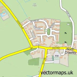 Street map sample of North Crawley, Buckinghamshire