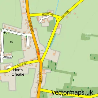 Street map sample of North Creake, Norfolk