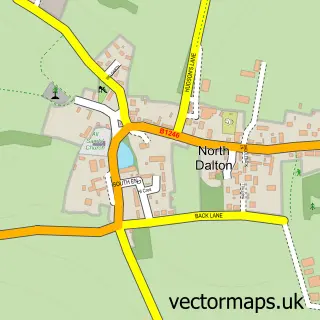 Street map sample of North Dalton, East Riding of Yorkshire