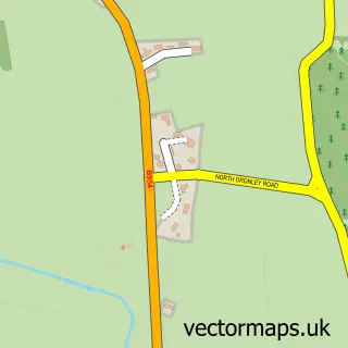 Street map sample of North Dronley, Angus