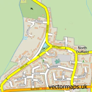 Street map sample of North Duffield, North Yorkshire