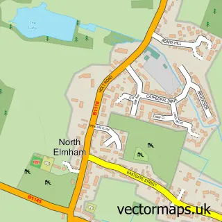Street map sample of North Elmham, Norfolk
