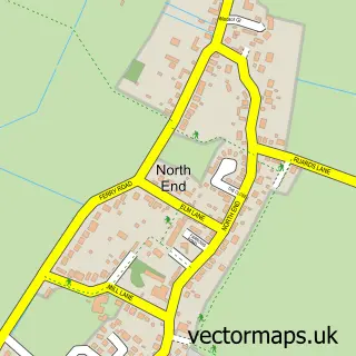 Street map sample of North End, Lincolnshire