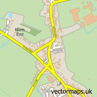 Street map sample of North End, Lincolnshire