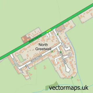 Street map sample of North Greetwell, Lincolnshire