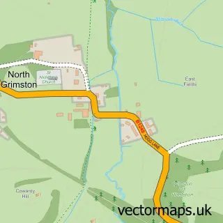 Street map sample of North Grimston, North Yorkshire