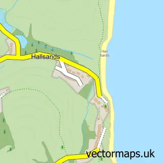 Street map sample of North Hallsands, Devon